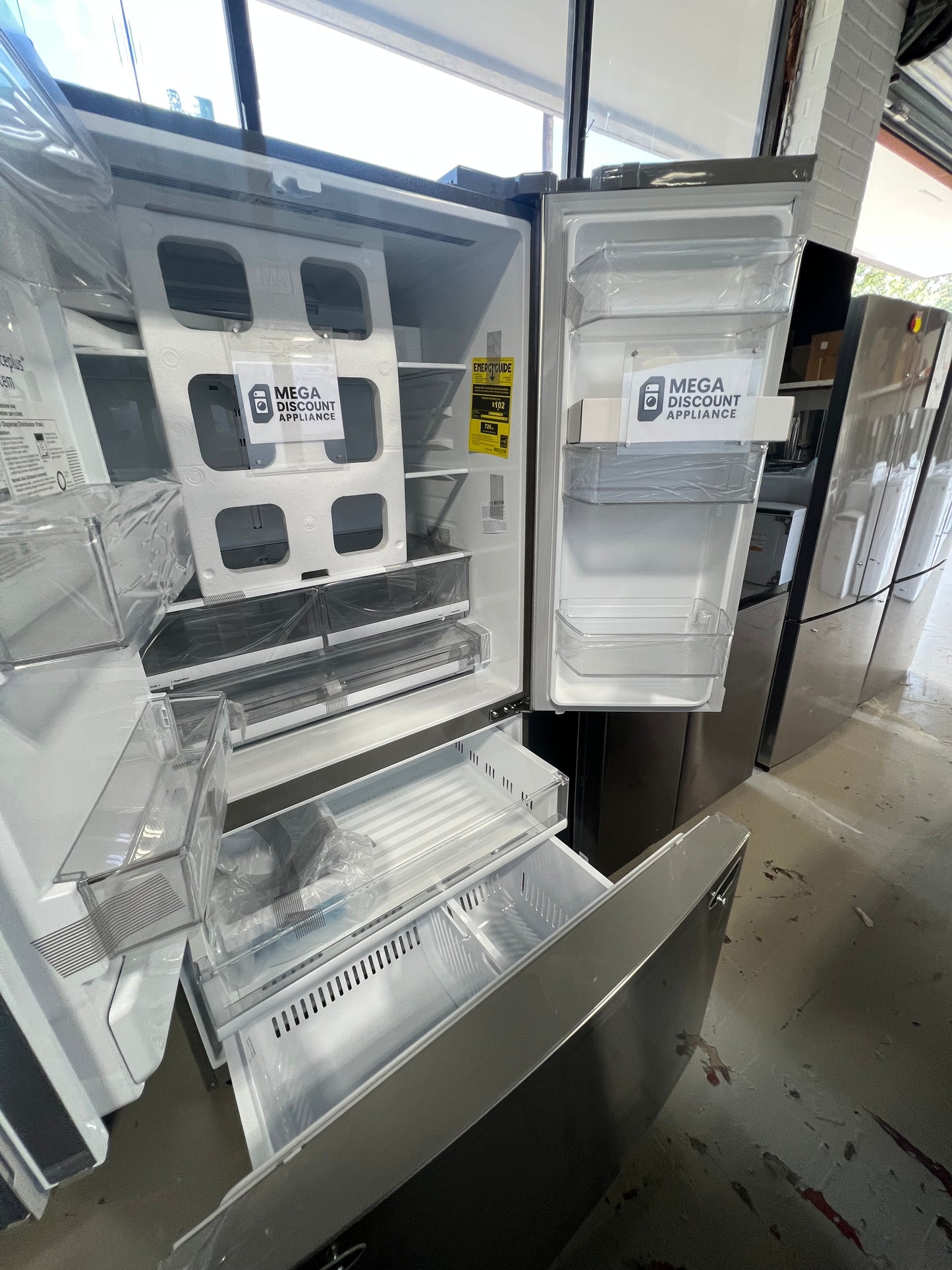 28 cu. ft. 3 Door French Door, Standard Depth Refrigerator with Dual Ice Makers LHFS28XBS