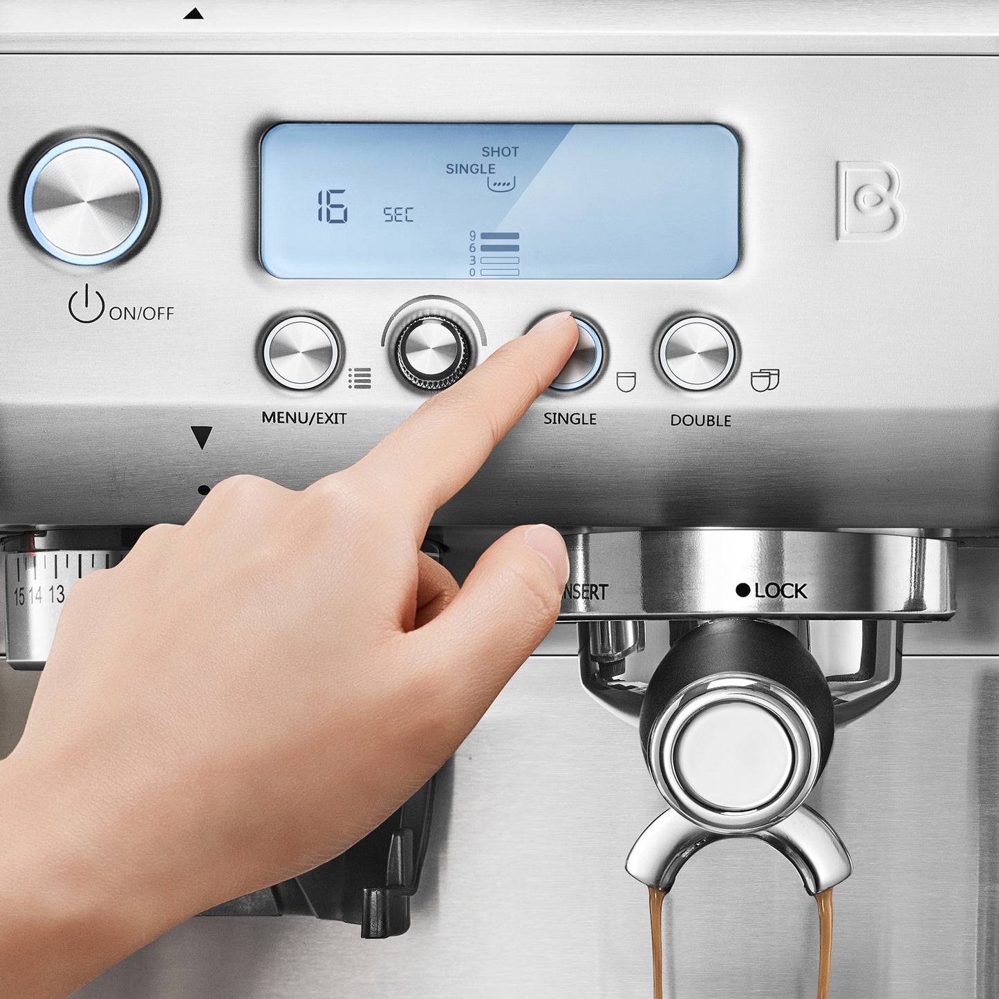 CASABREWS 5700Pro Espresso Machine with Grinder, Professional Coffee Maker with Milk Frother Steam Wand, Barista-Quality Cappuccino Latte Machine with LCD Display