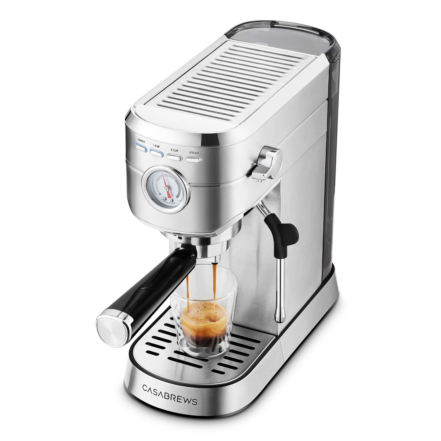 CASABREWS CM5418 Espresso Machine 20 Bar, Compact Espresso Maker with Steam Milk Frother, Stainless Steel Coffee Machine with 34oz Removable Water Tank
