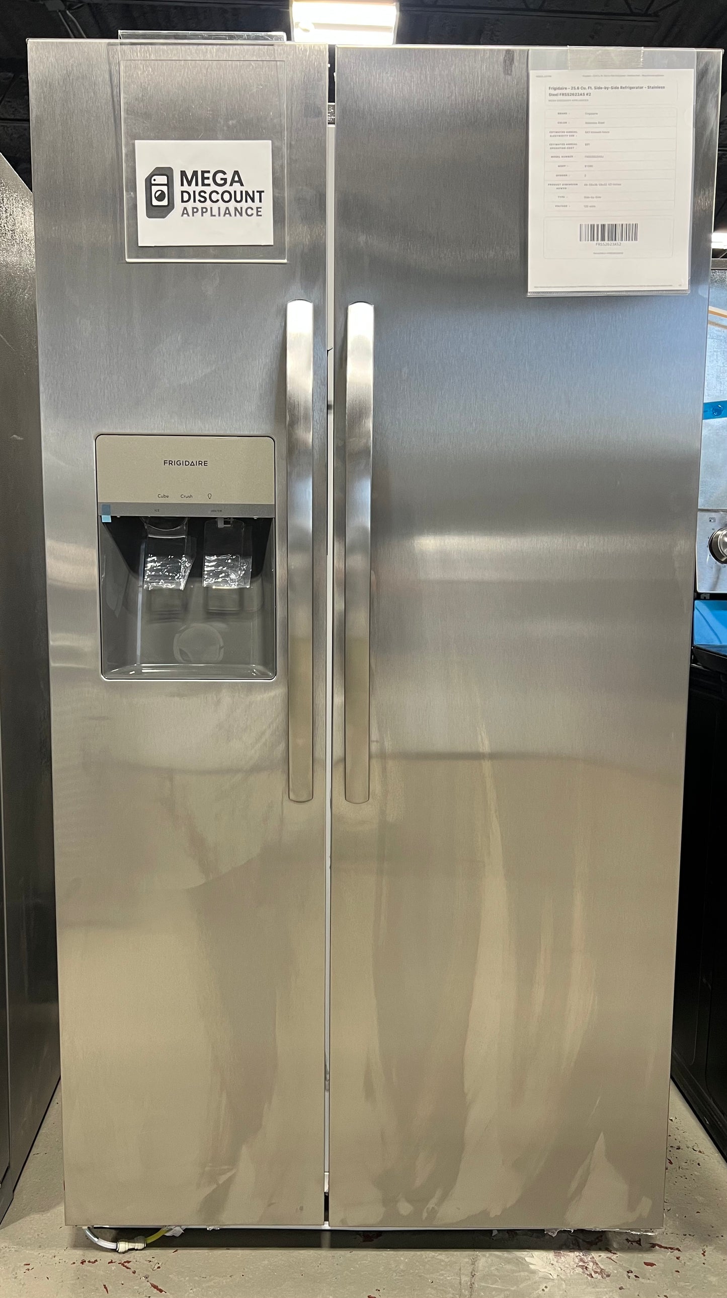 Frigidaire - 25.6 Cu. Ft. Side-by-Side Refrigerator - Stainless Steel FRSS2623AS #2