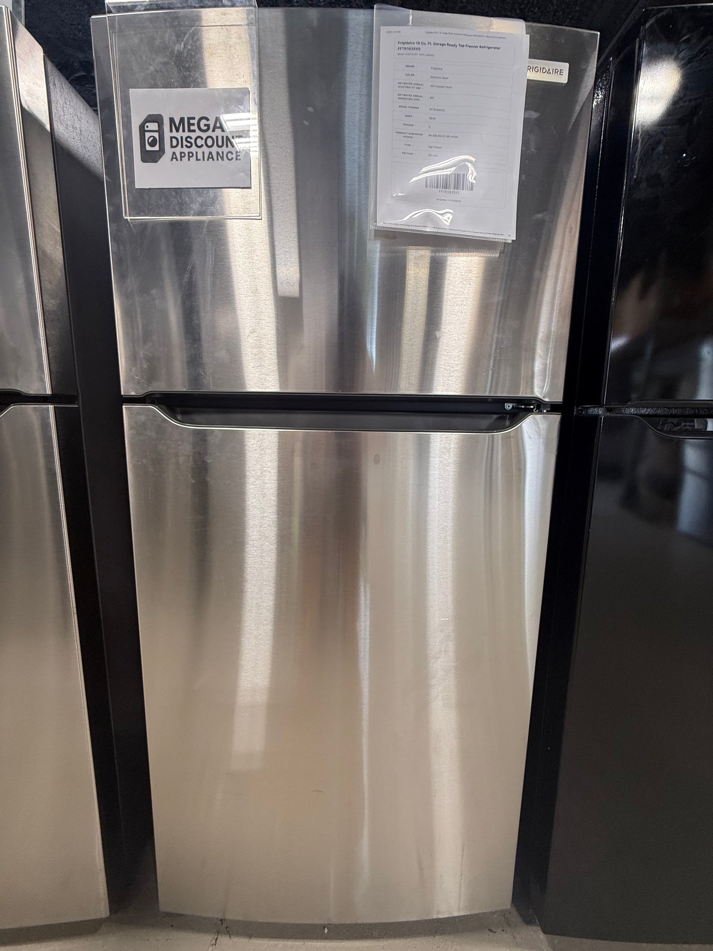 Frigidaire 18 Cu. Ft. Garage Ready Top Freezer Refrigerator FFTR1835VS