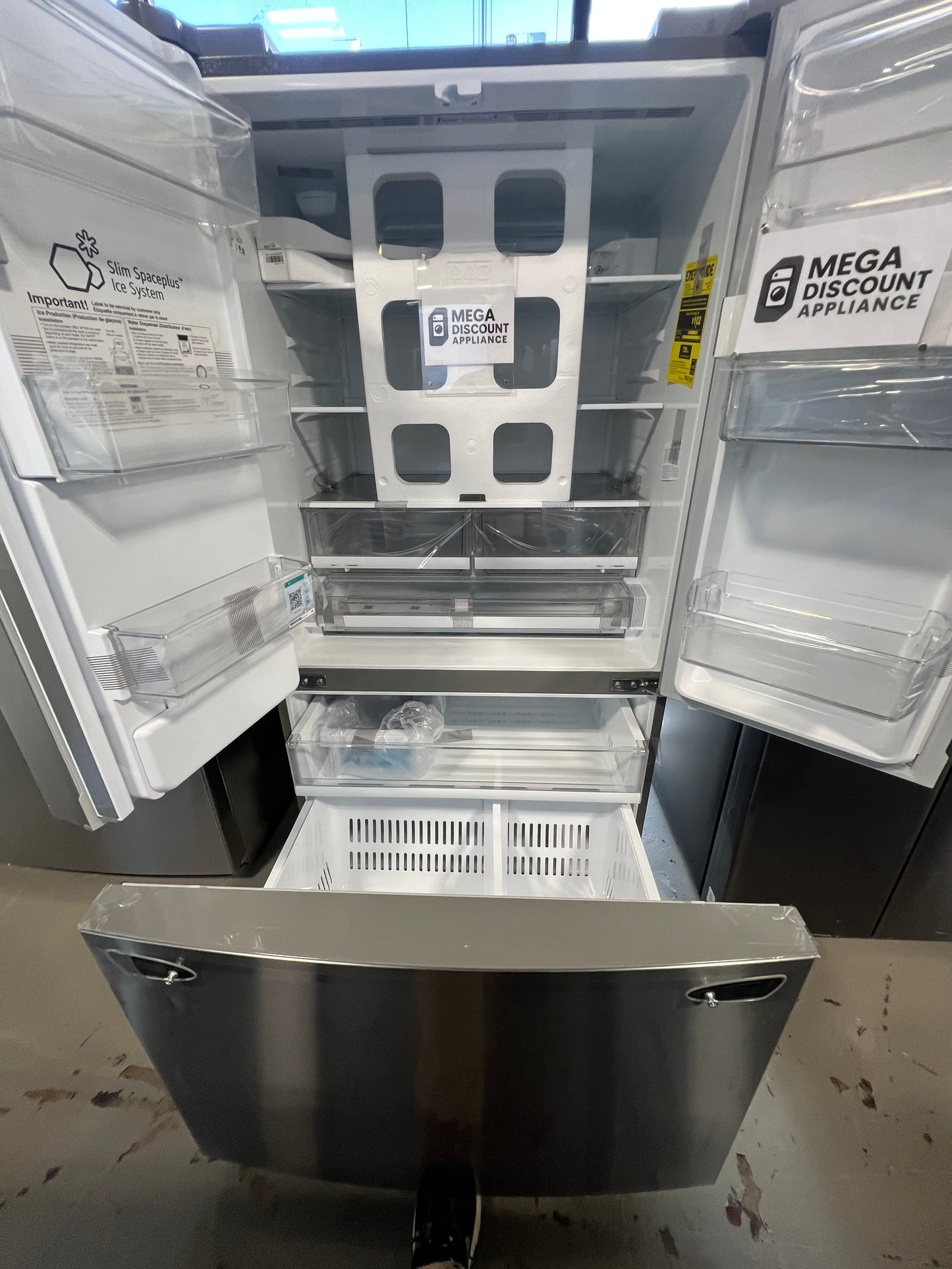 28 cu. ft. 3 Door French Door, Standard Depth Refrigerator with Dual Ice Makers LHFS28XBS