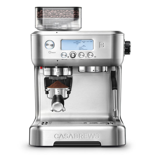 CASABREWS 5700Pro Espresso Machine with Grinder, Professional Coffee Maker with Milk Frother Steam Wand, Barista-Quality Cappuccino Latte Machine with LCD Display