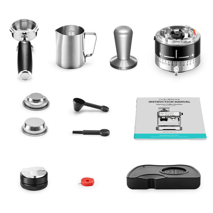 CASABREWS 5700Pro Espresso Machine with Grinder, Professional Coffee Maker with Milk Frother Steam Wand, Barista-Quality Cappuccino Latte Machine with LCD Display