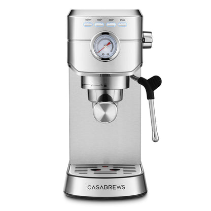 CASABREWS CM5418 Espresso Machine 20 Bar, Compact Espresso Maker with Steam Milk Frother, Stainless Steel Coffee Machine with 34oz Removable Water Tank