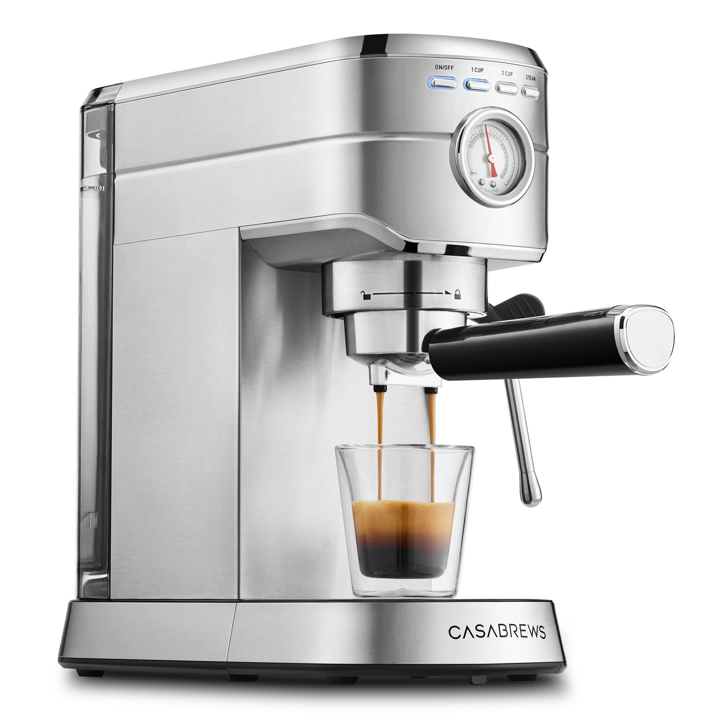 CASABREWS CM5418 Espresso Machine 20 Bar, Compact Espresso Maker with Steam Milk Frother, Stainless Steel Coffee Machine with 34oz Removable Water Tank