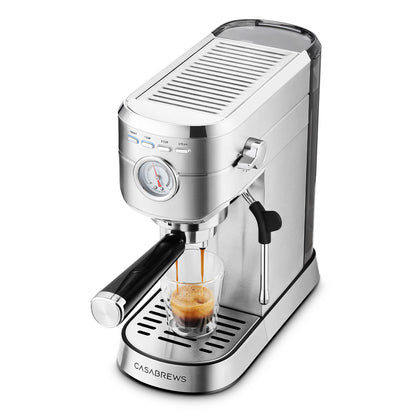 CASABREWS CM5418 Espresso Machine 20 Bar, Compact Espresso Maker with Steam Milk Frother, Stainless Steel Coffee Machine with 34oz Removable Water Tank
