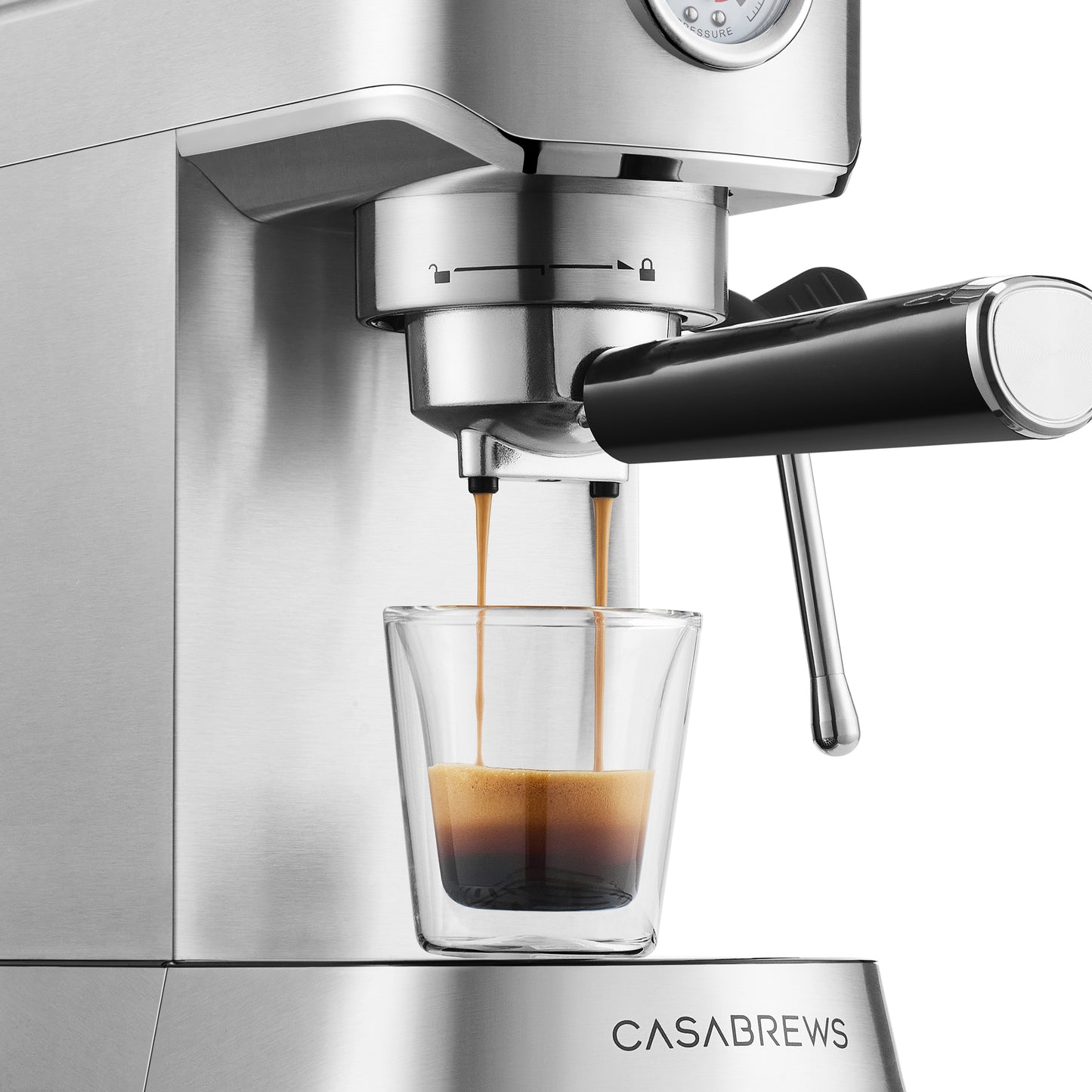 CASABREWS CM5418 Espresso Machine 20 Bar, Compact Espresso Maker with Steam Milk Frother, Stainless Steel Coffee Machine with 34oz Removable Water Tank
