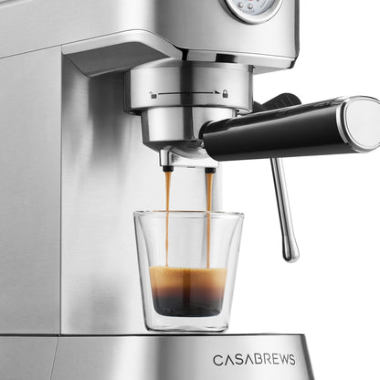 CASABREWS CM5418 Espresso Machine 20 Bar, Compact Espresso Maker with Steam Milk Frother, Stainless Steel Coffee Machine with 34oz Removable Water Tank