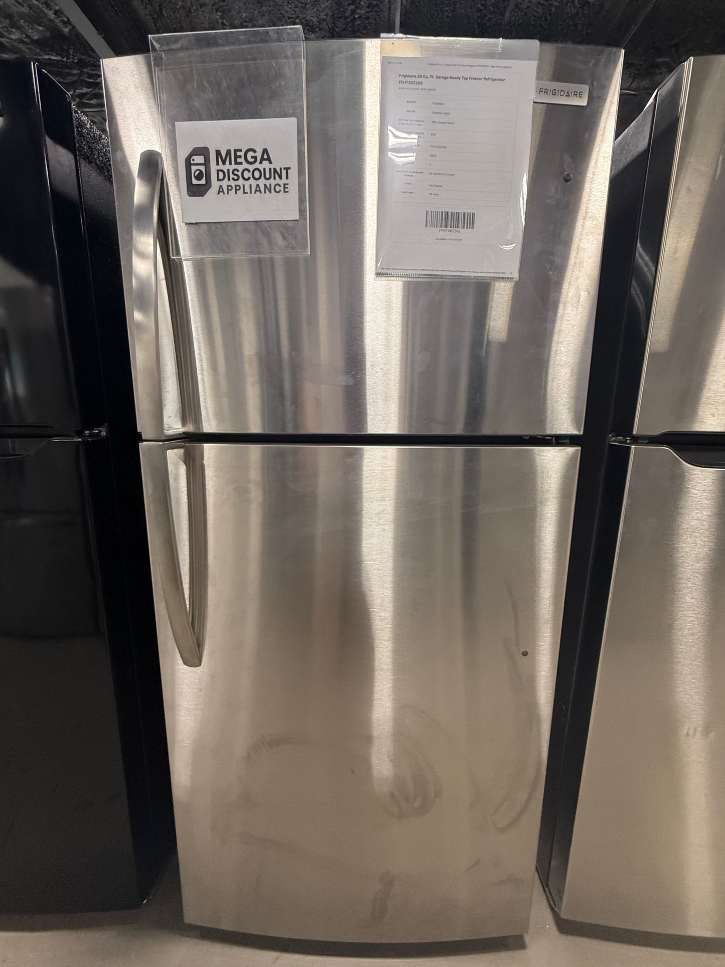 Frigidaire 20 Cu. Ft. Garage Ready Top Freezer Refrigerator FFHT2022AS