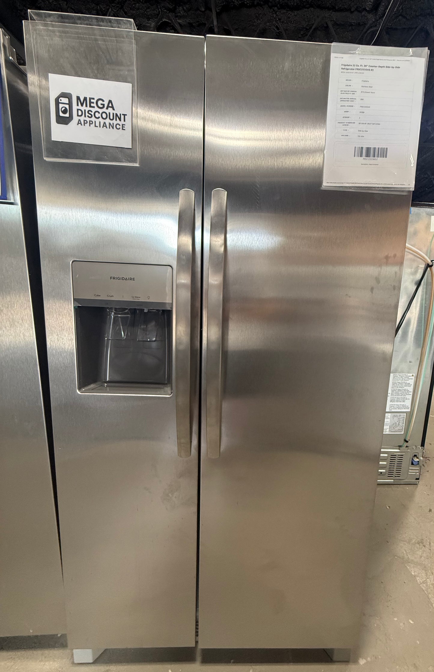 Frigidaire 22 Cu. Ft. 36" Counter-Depth Side-by-Side Refrigerator FRSC2333AS #2