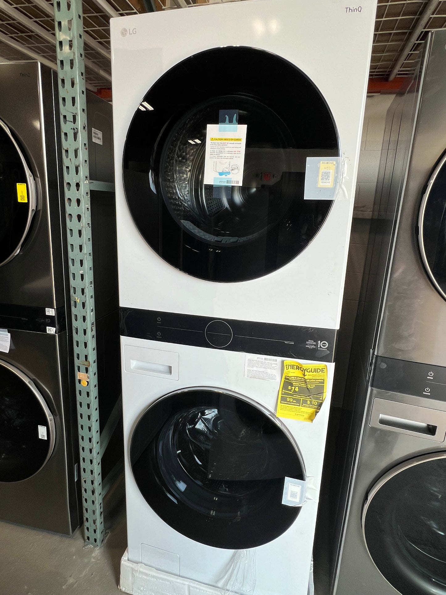 Single Unit LG WashTower™ with Center Control™ 5.0 cu. ft. Front Load Washer and 7.8 cu. ft. Electric Ventless Heat Pump Dryer WKHC252HWA